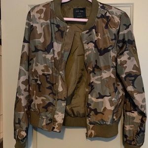 Green Camouflage Bomber Jacket